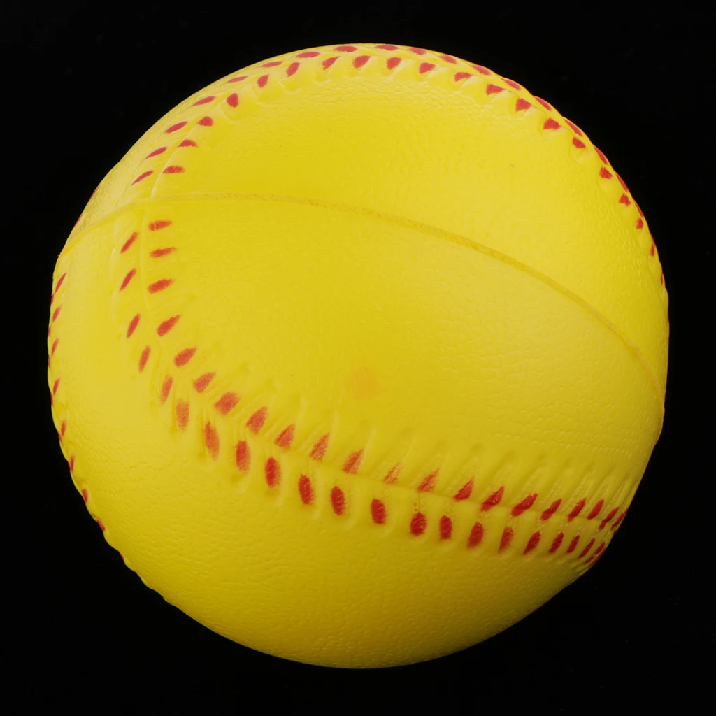Pitcher's Soft Training Softball, PU Foam Yellow Baseball Ball for Practice - Durable and Practical