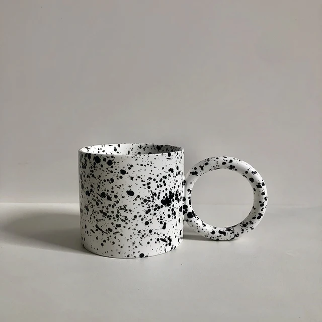 Japanese-style Coffee Cups Original Beautiful Large Espresso Mugs Brand Designer Ceramic Tea Mug Fun Office Drinking Big Ear Cup B