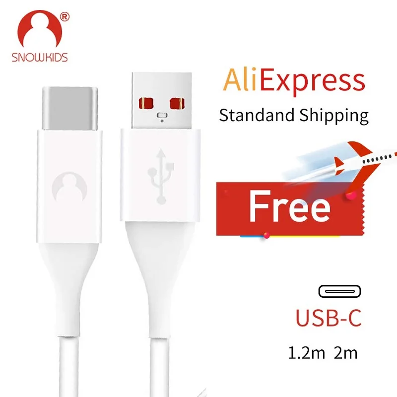 Кабель зарядный Snowkids с разъемом USB Type-C для HTC 10 U11 U12 Xperia XZ Huawei Samsung Galaxy S8 S9 P10 длина 2 м
