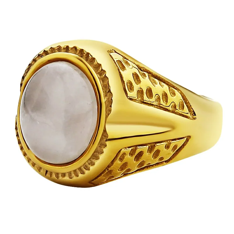Valily Jewelry Для мужчин простой тигровый глаз кольцо из нержавеющей стали овальные камень группа золотое кольцо для Для женщин Свадебные вечерние ювелирные изделия для Для мужчин