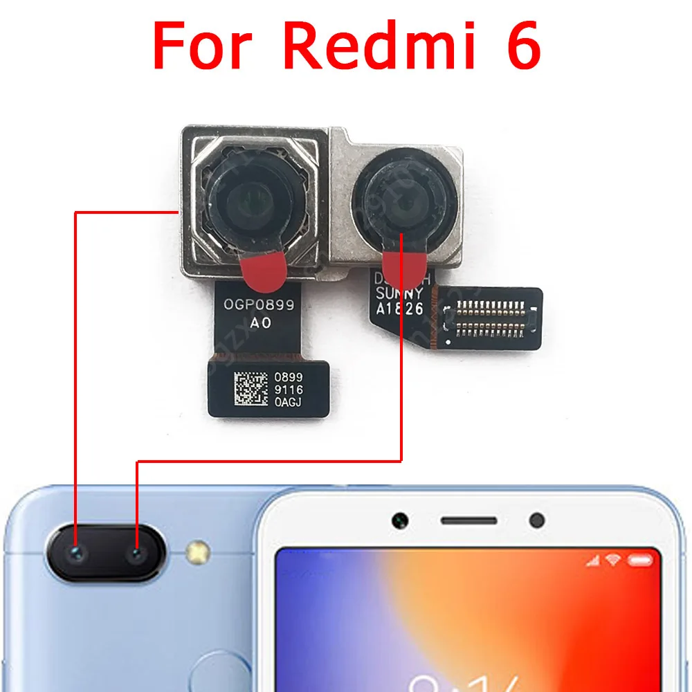 Front Camera Redmi 6a Back Camera Glass Broken Rear Camera For