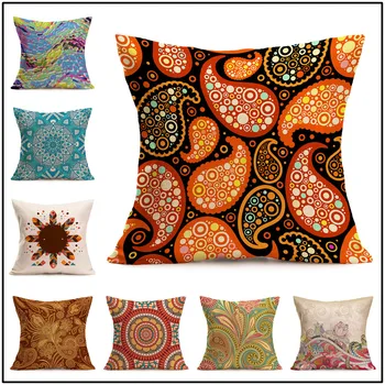 

Bohemian Pattern Throw Pillow Cover Car Environmental Protection Cushion Cover Pillowcase Home Decor Наволочка На Подушку Hot