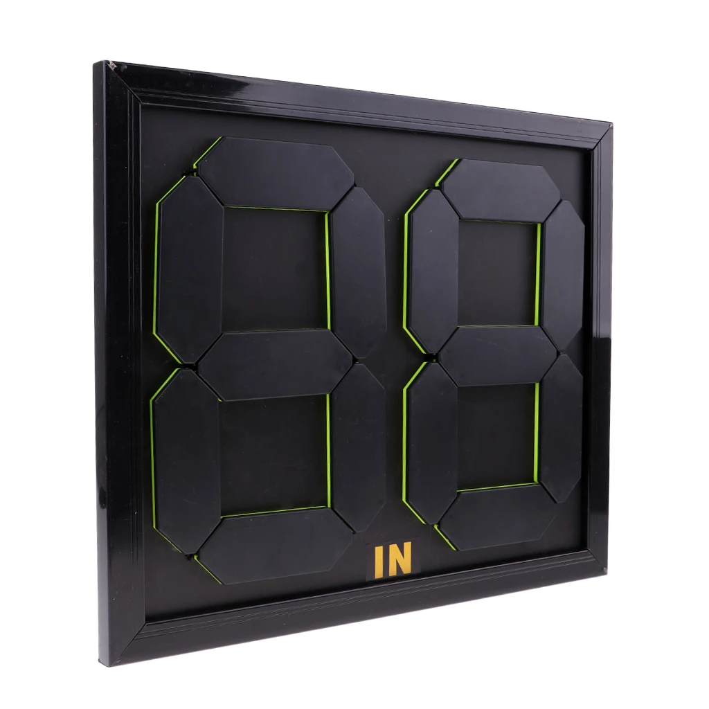 Practical Soccer Substitution Board Double Side Display 4-digits Black Color