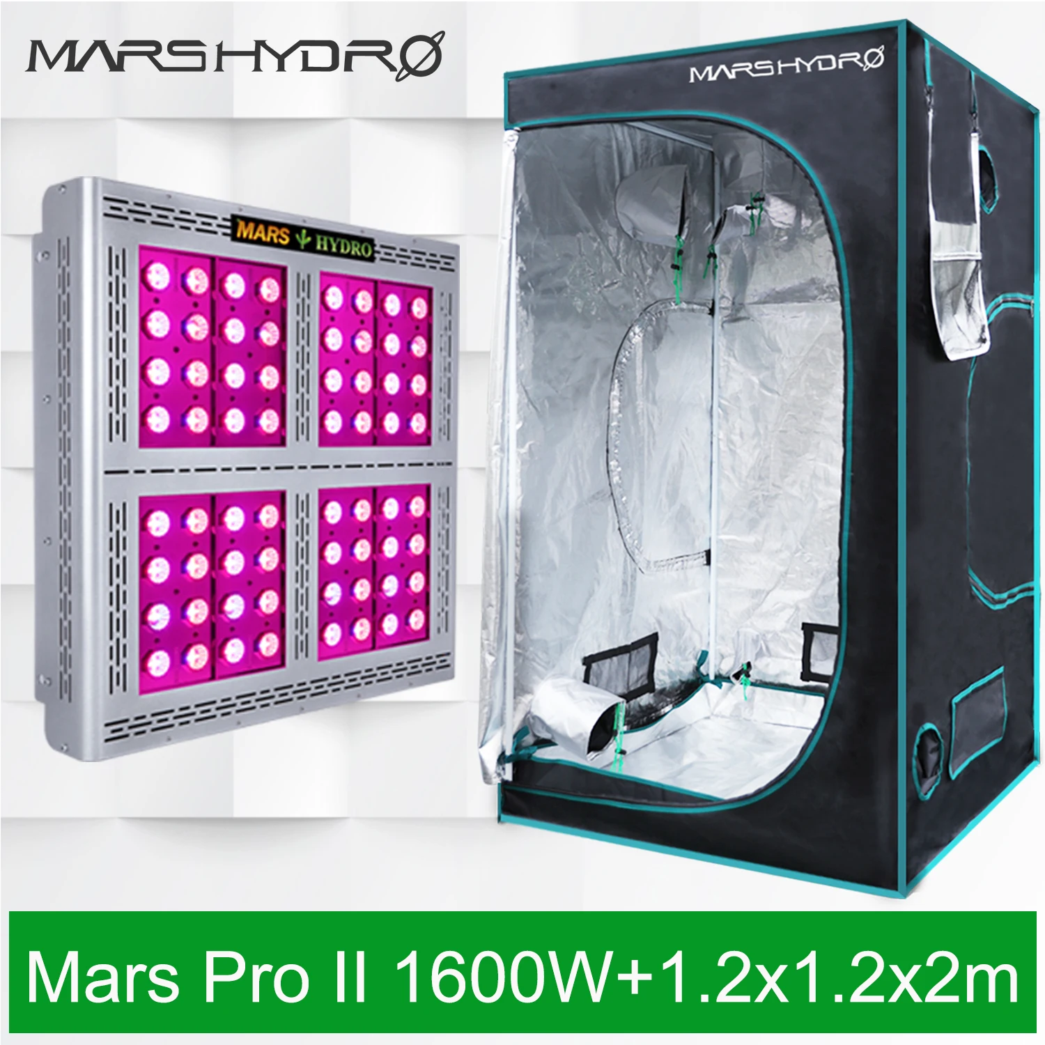 Светодиодная палатка Mars Pro II 1600 Вт полный спектр Veg Flower Hydro + 120x120x200 см для