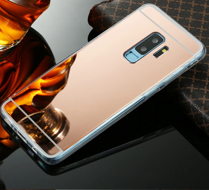 Розовый Модные зеркала на samsung Galaxy A10 A20 A30 A40 A50 A70 S10 S10E S9 S8 плюс S6 S7 край A6 A8 A7 Примечание 10 Pro Чехол - Цвет: Розовый