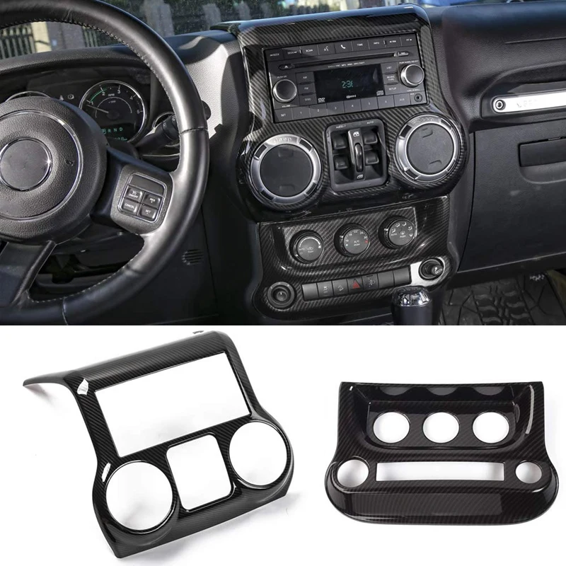 Комплект отделки интерьера из углеродного волокна, отделка для Jeep Wrangler JK JKU 2011- 4 двери(10 шт