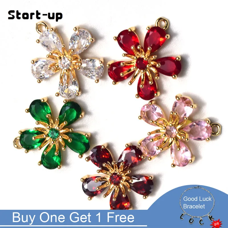 

10PCS/lot High Quality 14MM Brass and Glass Plum Flower Pattern Charms Pendants Jewelry Making Supplies Diy Accessories