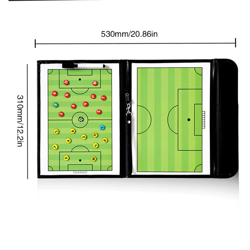Футбольная тактическая доска 2,5 раз, тренерская доска, кожаная доска для обучения, цветная Складная секция, магнитная командная доска для упражнений
