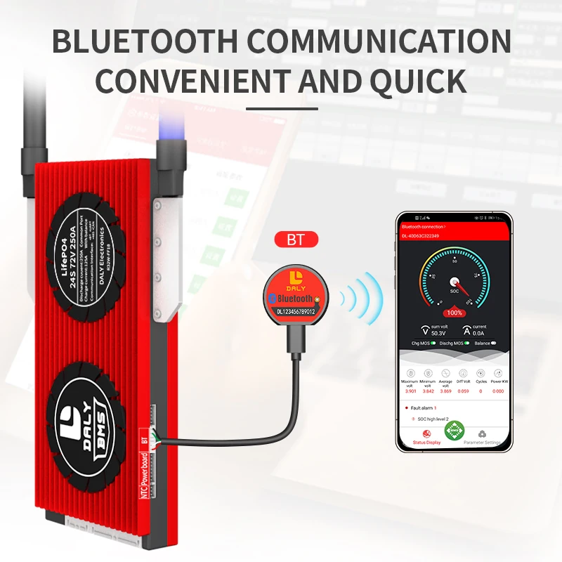 Daly 스마트 BMS 4S LiFePo4 12V 24V 36V 48V 60V 72V 400A 팬 리튬 이온 LTO 3S 7S 8S 10S 12S 13S 14S 15S 16S 17S 20S 24S