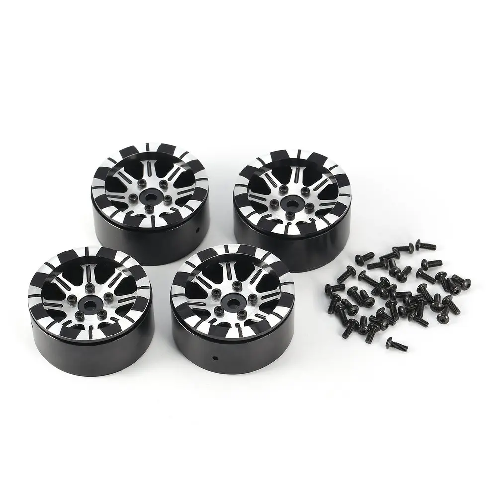 

4Pcs 1.9inch Aluminum Wheel Hub Metal Wheel Rim for 1/10 Axial SCX10 4WD Traxxas TRX-4 D90 RC Rock Crawler