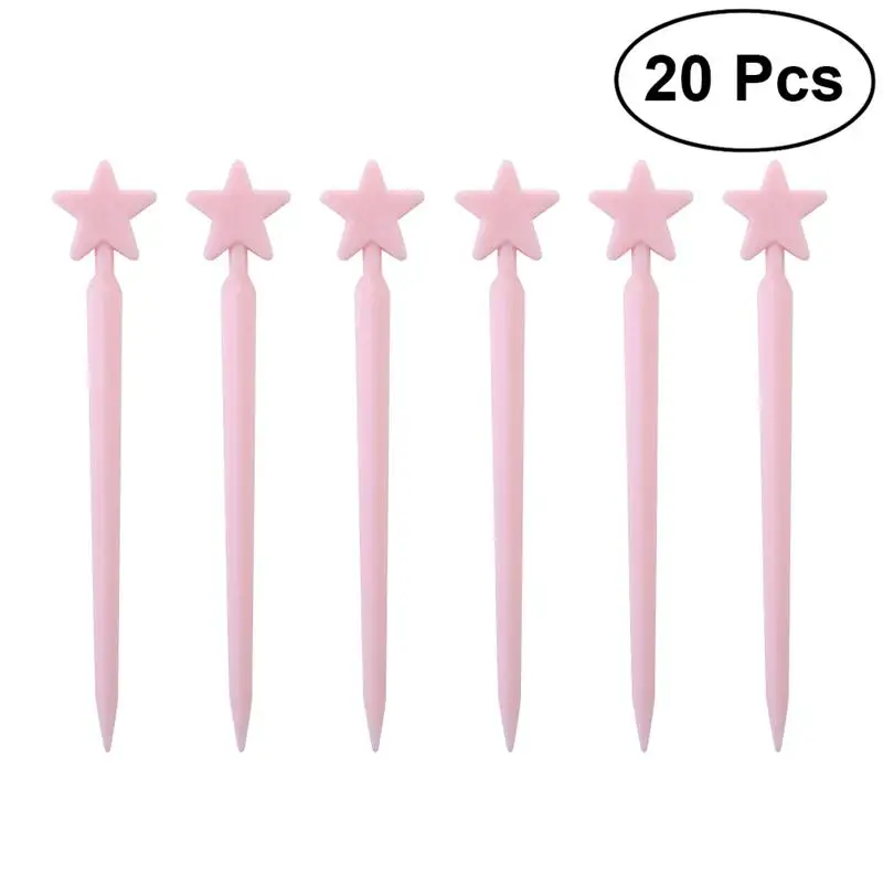 20pcs Cute Fruit Fork Food Picks Bento Dessert Decoration Accessories Fruit Party Picks Supplies(Random Color and Pattern