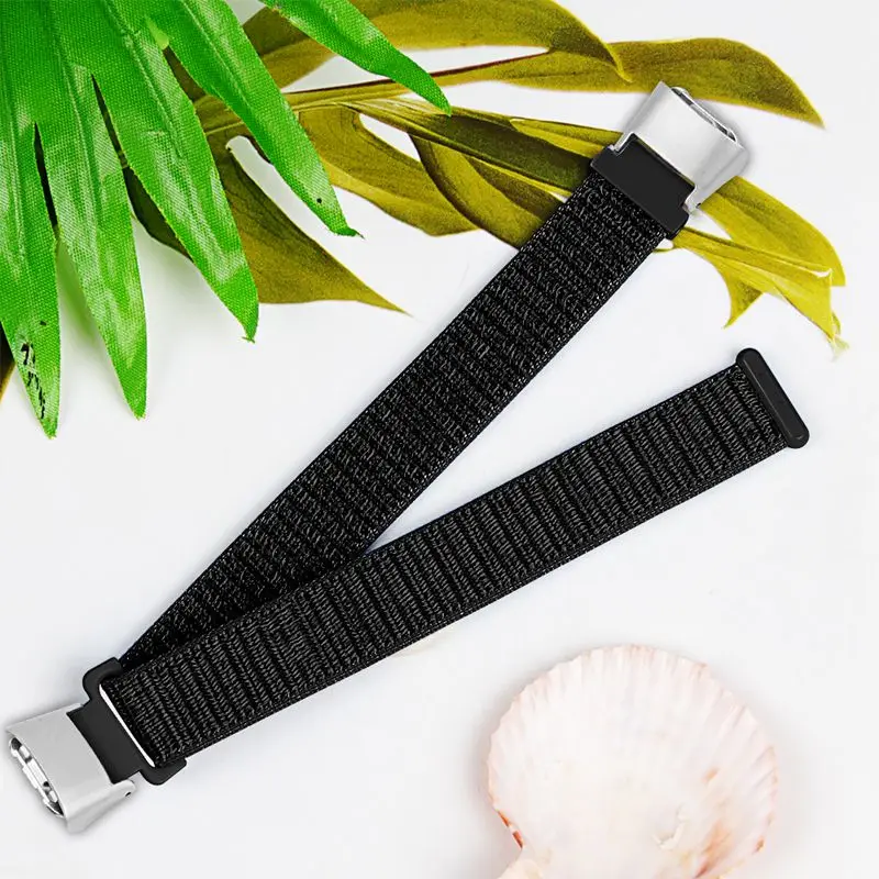 OULUCCI leather watch band for Samsung galaxy SM R370 watch band Metal Bracelet strap for samsung galaxy watch strap - Цвет: Nylon  black