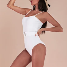 Бандо с открытыми плечами, сдельный Купальник для женщин, 1 шт., купальник с поясом, облегающий Монокини, Женский сексуальный купальник, ребристая ткань