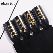 Бант-бабочка золотые маникюрные заклепки для ногтей Металлические накладки Японский Корейский орнамент для ногтей 500 шт