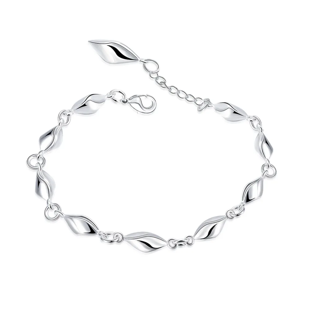 SLB002 925 Серебряный браслет для свадебные с кубическим Цирконом камень кулон браслет для женщин подарок