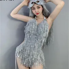 2 стиля, серебристые, черные камни, полный комплект с бюстгальтером с кисточками, комплект нижнего белья для сцены, певицы, боди для выпускного, женская одежда для танцоров, комплект