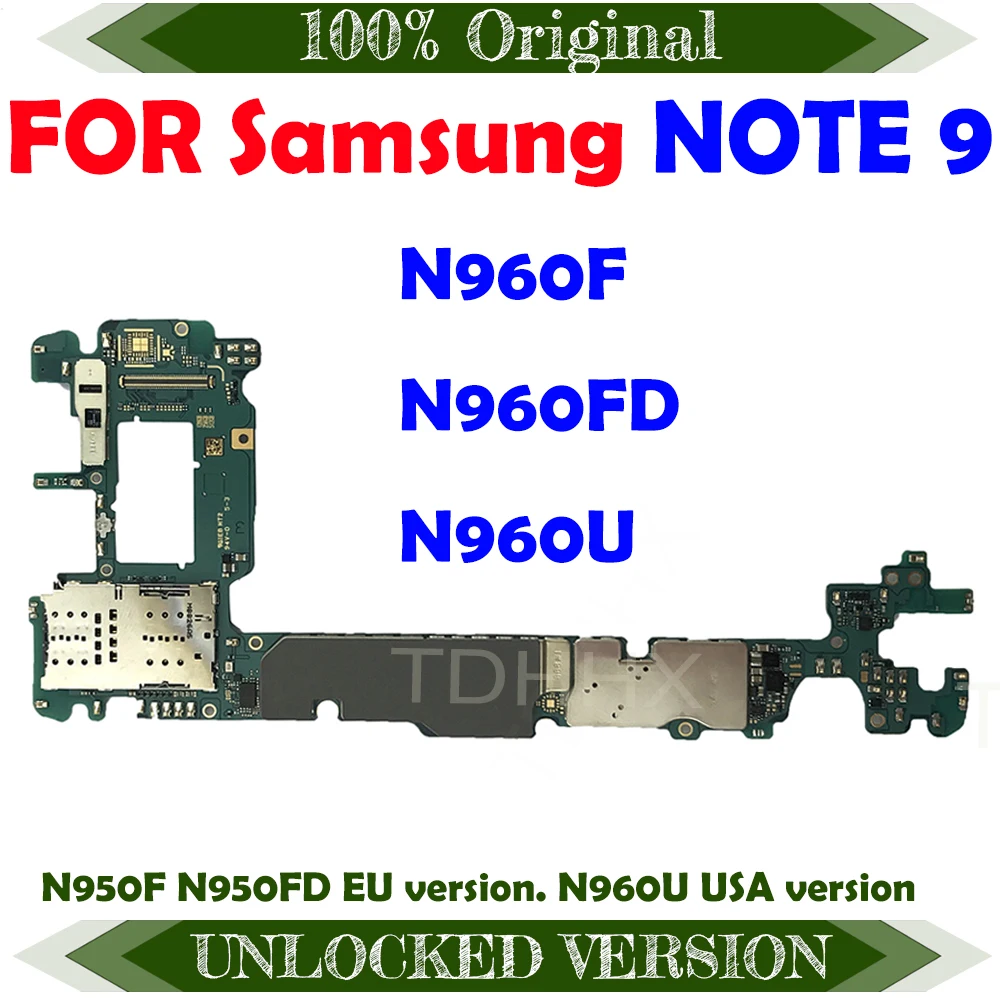 100% оригинальная разблокированная материнская плата для Samsung Galaxy Note 9 N960F N960FD note