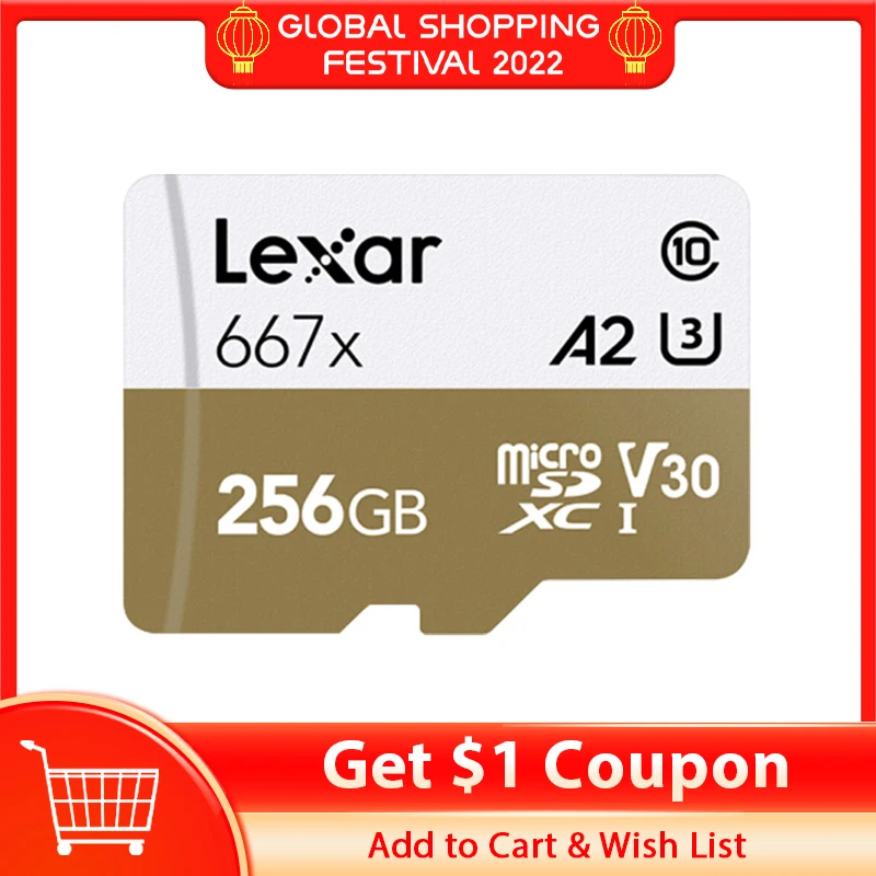 Карта памяти Micro SD Lexar 256 ГБ SDXC 667x UHS-I U3 V30 A2 A1 | Компьютеры и офис