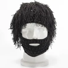 Новинка, зимние мужские шапки ручной работы, парик с бородой, унисекс, сумасшедшая длинная борода, викингар, шапочки, шапка для косплея, подарки, забавная шапка на Хэллоуин