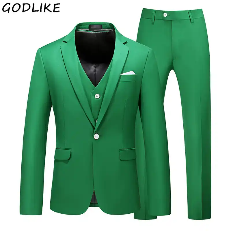 Blazer Chaleco Pantalones Conjunto De Trajes Para Hombre Verde Formal Matrimonio Esmoquin Masculino Traje De 3 Piezas Conjunto Terno Boda Hombres Delgado Ajuste Wolk Ropa Aliexpress
