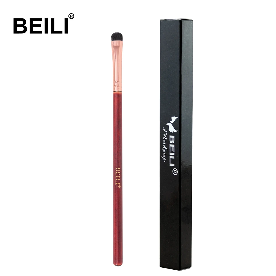 BEILI new pro кисти для макияжа верхняя козья шерсть пони Бордовый красный контур теней для век для век Foundation Кисти для смешивания брошюр maquillaje - Handle Color: RE43