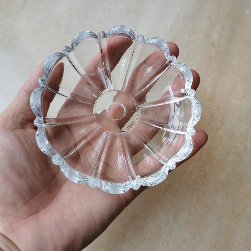 Chandelier Crystal Drops 2pcs European Style Flower Glass Bowl Decorative Disc