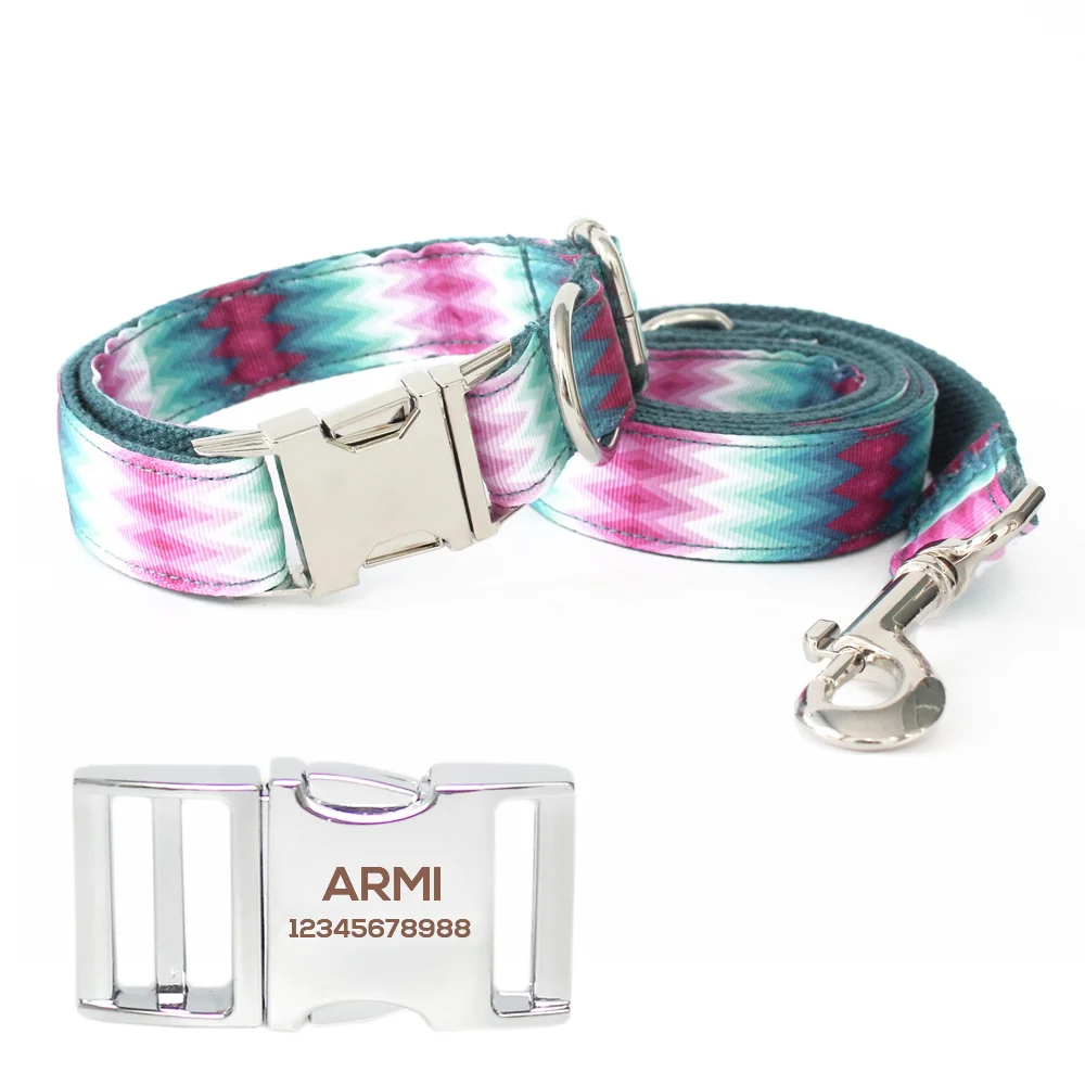 

Handcrafted Dog Collar Leads Combination Multicolor Pattern Engraving Collar For Dog Leashes 6045004 Pet Accessories Supplies