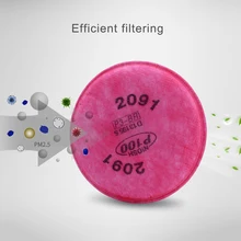 2 шт вредное вещество немасляные частицы фильтры для 2091 P100 серия респираторов Пылезащитная маска Сменные аксессуары