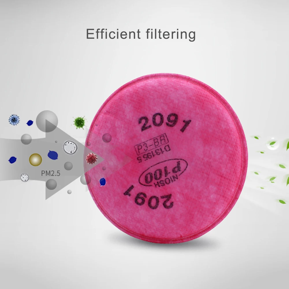 

2 Pcs Harmful Substance Non-Oil Particles Filters For 2091 P100 Series Respirator Dust Mask Replacement Accessories