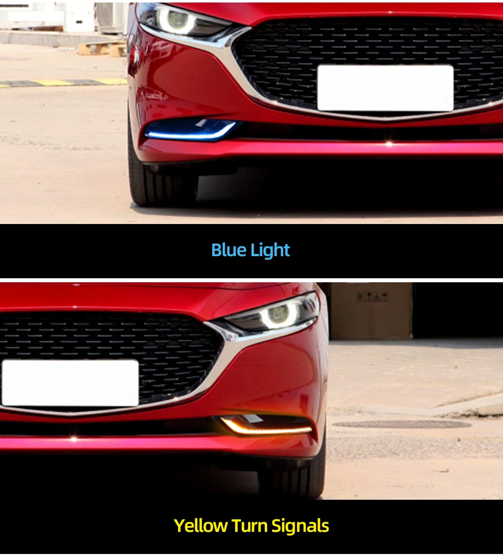 CSCSNL 2 шт. DRL для Mazda 3 Axela 12 В светодиодный автомобильный дневной ходовой светильник, противотуманная фара с желтым указателем поворота