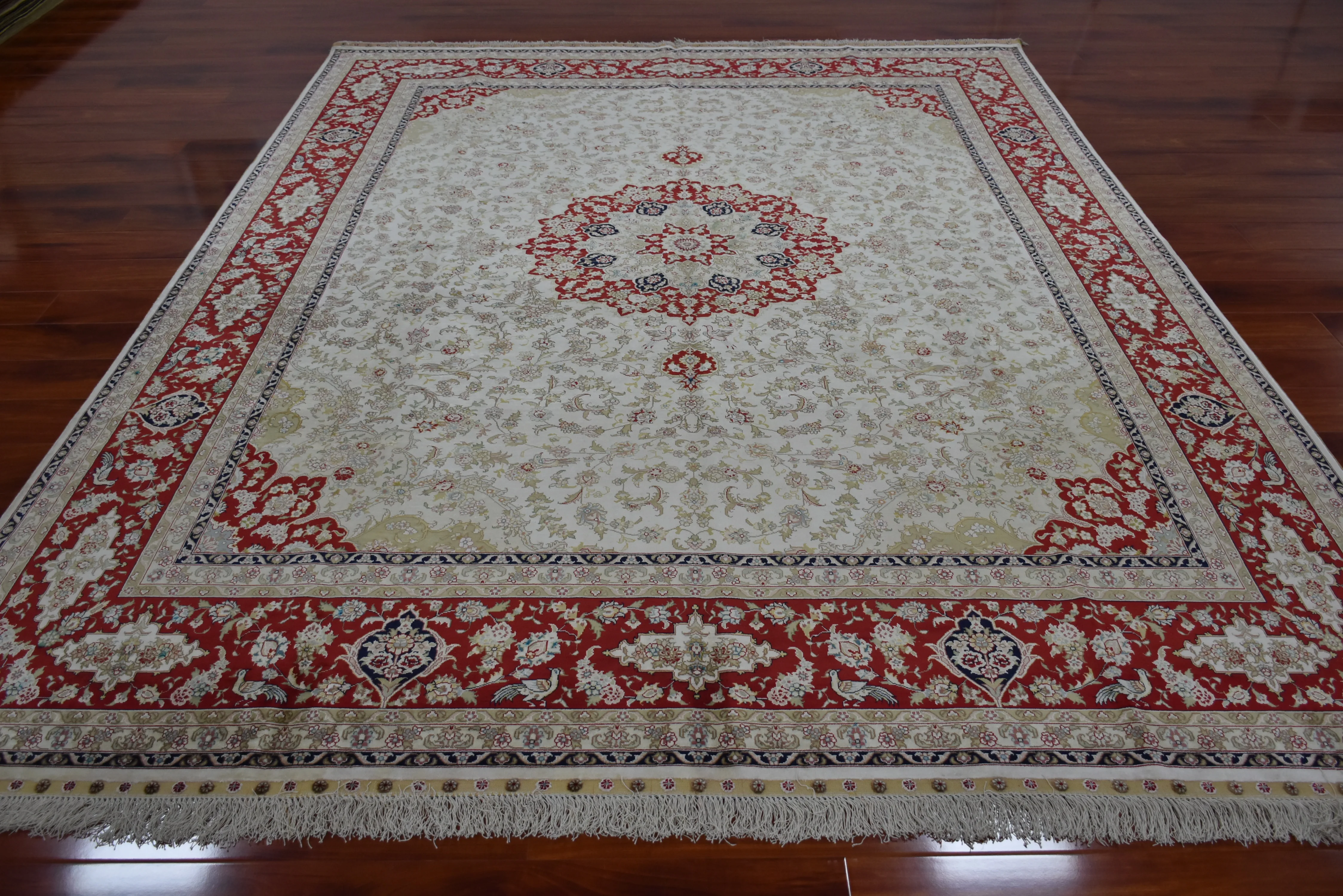 8'X10' большой персаиновый медальон ручной работы Шелковый домашний ковер ручной вязки