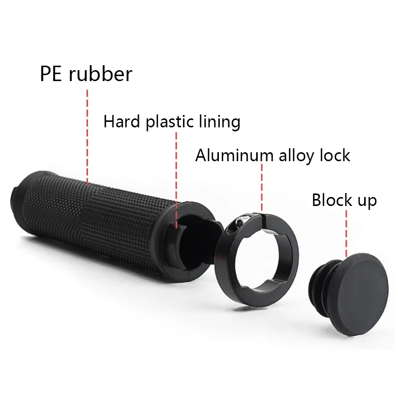 1 Pair Road/MTB Cycling Bicycle Handlebar Cover Soft Rubber Anti-slip Bike Handle Accessories Bilateral Locking Non-slip Grip