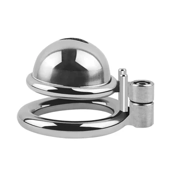 Stainless steel male small metal penis lock Bird Trumpet Chastity cage belt cock rings slave bondage restraint BDSM man sex toy 3