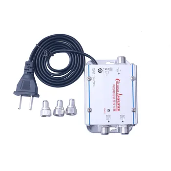

2 Way CATV Cable TV Signal Amplifier AMP Antenna Booster Splitter Set Broadband Home Tv Equipments AC 220V 45Mhz to 860MHz