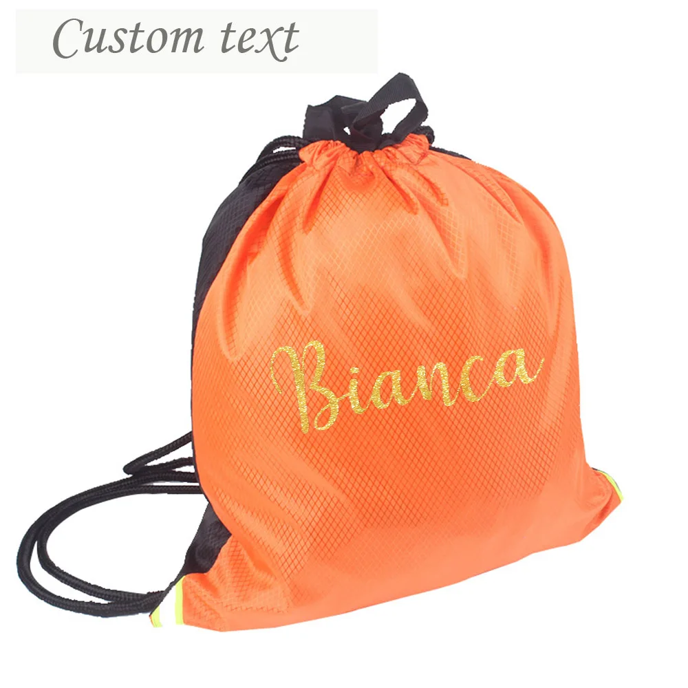 Personalised Printed Outdoor Waterproof Drawstring Swim Bag Gym Pouch