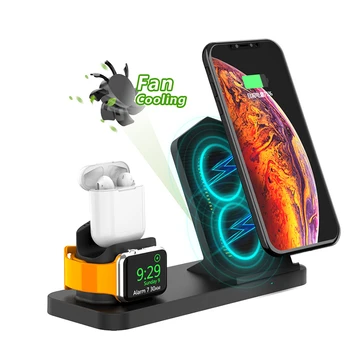 

Fast 3 in 1 Wireless Charger for iPhone Wireless Charging Dock Station Qi 10W for iPhone X XS Max XR 8 AirPods Apple Watch IX106
