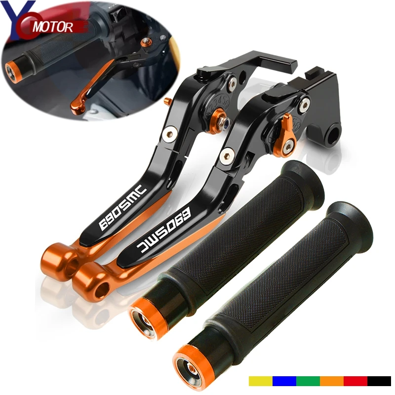 

For KTM 690 SMC 690 SMC 690 SMC-R 690 SMCR 2012 2013 CNC Motorcycle Adjustable Brake Clutch Lever&Handle Grips 690smc Handle bar