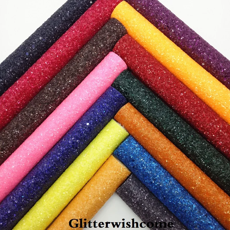 Синтетическая кожа Glitterwishcome 21 х29 см Размер A4 матовая крупная блестящая с мягкой