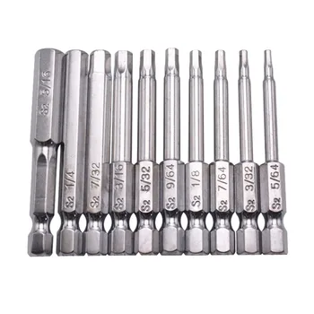 

Magnetic Bit Socket Steel 1/4\" Shanks Ratchet Wrench Nut Driver 60mm Hex 20pcs
