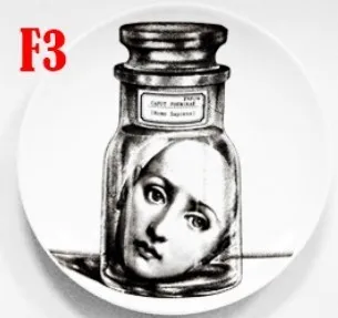 8 дюймов в скандинавском стиле Milan rosenthal Piero fornasetti керамические тарелки иллюстрации подвесные блюда образец комнаты украшения дома отеля - Цвет: 3