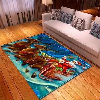 

European And American Style Soft Flannel Thin Foam Carpet Large Washable Rectangle Odorless Bright Christmas Living Room Decor