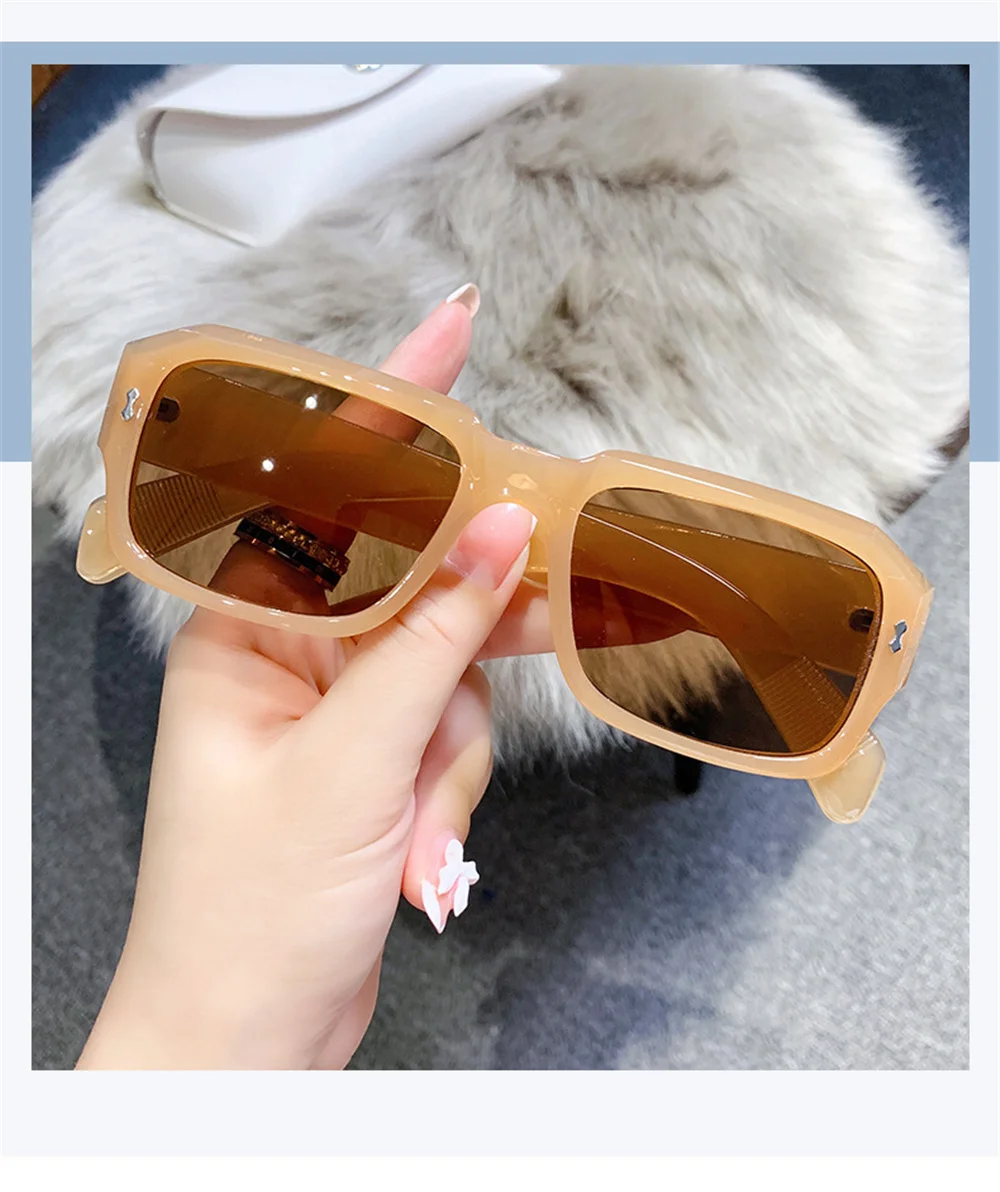 Fashion Leopard Women Sunglasses Personalized Jelly Eyeglasses Trendy Square Eyewear Female Oculos De Sol Feminino Glasses 2021 guess sunglasses