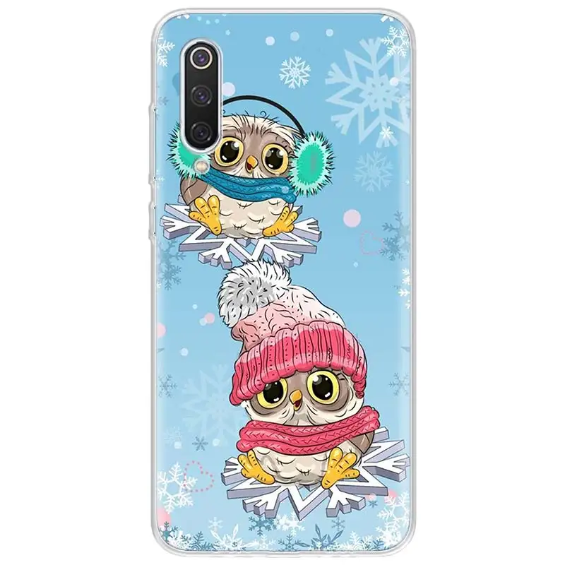 Baby Cute Owl Lover Cartoon Candy Winter Phone Case For Xiaomi Redmi Note 10S 9S 8T 11 10 9 8 Pro 9T 9A 9C 8A 7A 7 6 5 S2 Clear