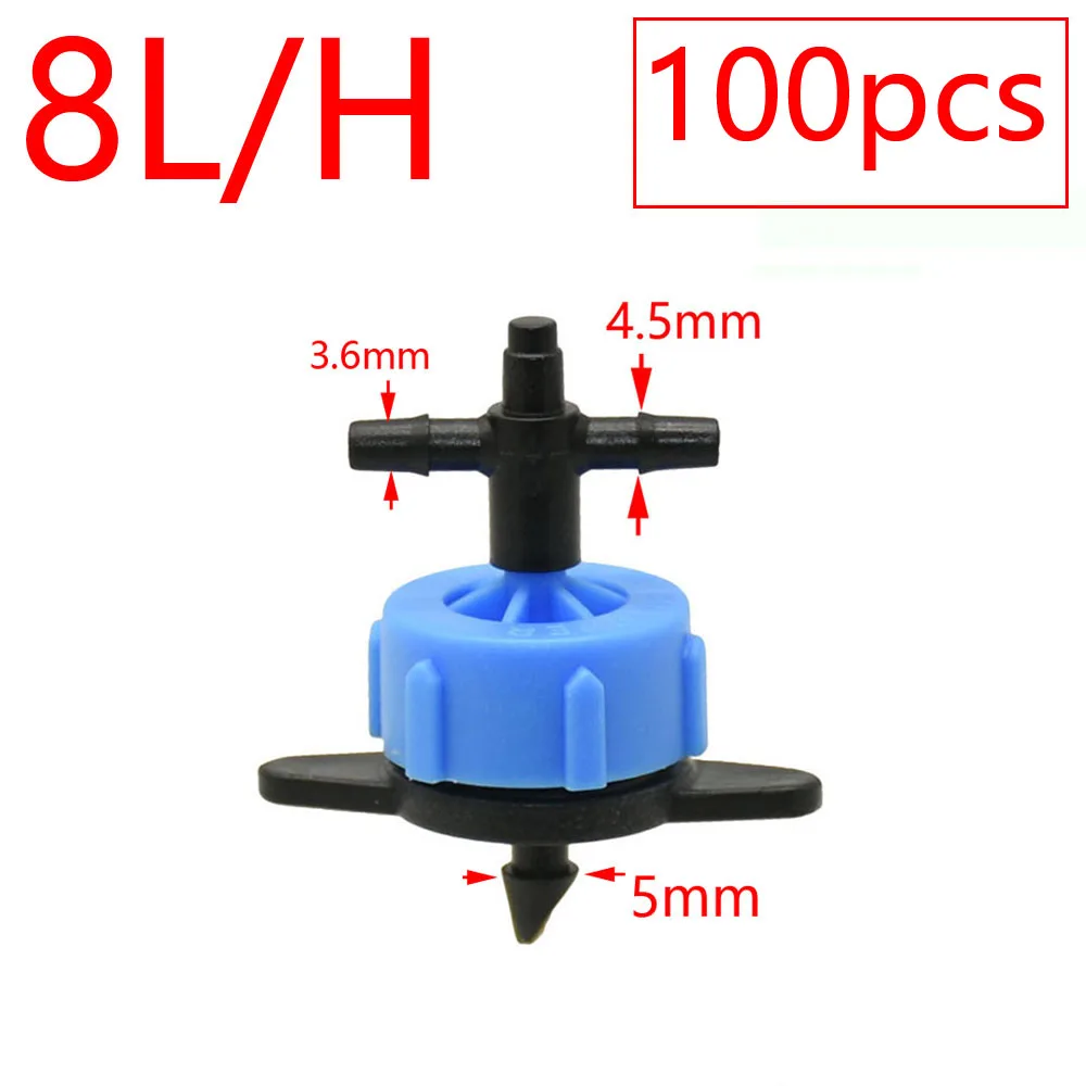 2L 4L 8L Pressure Compensating Dripper 2/4-way Arrow Dropper Connector Cross Water Splitter For Arrow Drip System Emitter 