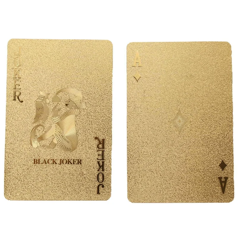 Poker Embossed Game Collection Playing Cards Set Plastic Durable Waterproof Kids Adults Games Toys Gift Creative Fun(Gold) | Спорт и