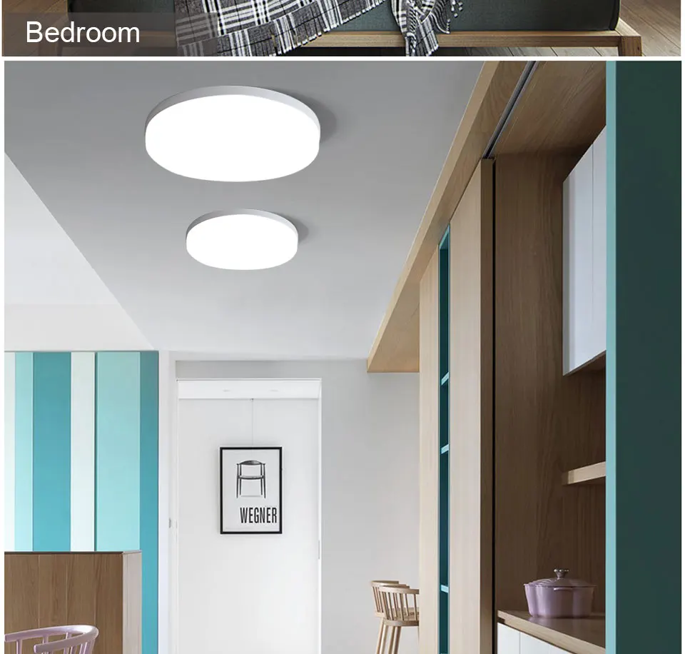LED Ceiling Light Circular Led Panel Lampada AC85-265V Ultra Thin Surface Mounted Light Living Room Bedroom Lighting Fixture