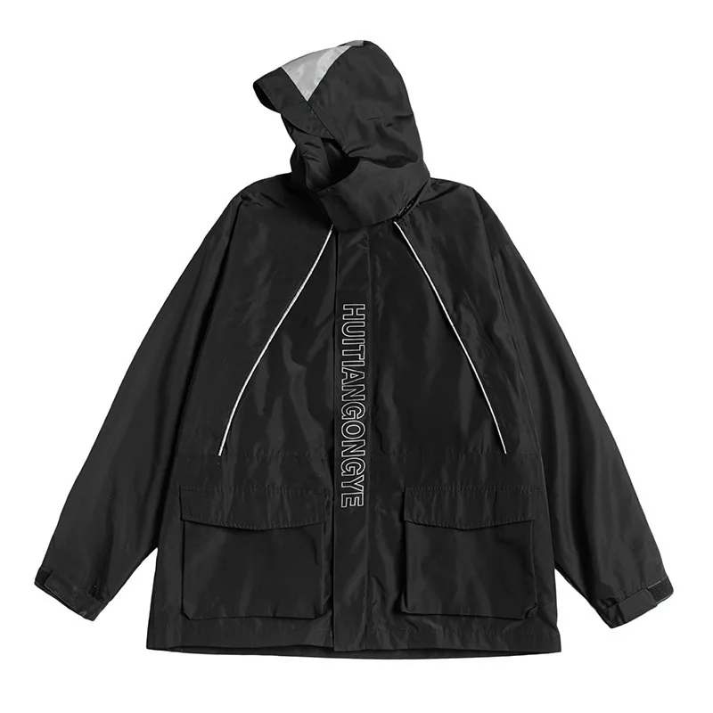 70% OFF 2020 New Fashion Tactics Jackets Coats Men Casual Streetwear Windbreaker Oversized Black Multi-pocket Cargo Coats US Size DG531