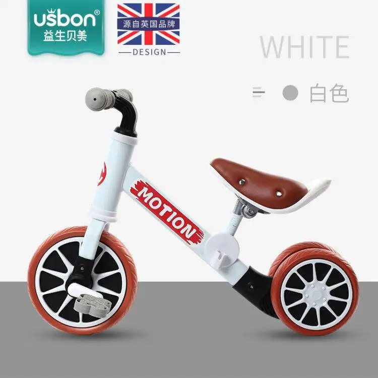 Детский балансировочный автомобиль без педалей для детей 1-6 лет, скользящий детский велосипед двойного назначения - Цвет: White