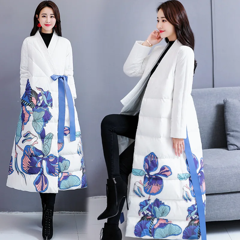 

Cotton-padded Clothes Women's 2018 Winter New Style Korean-style Slim Fit Explicit Thin Long over-the-Knee down Jacket Cotton-pa