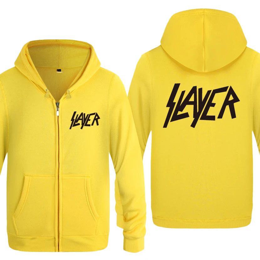 Slayer Рок Группа толстовки мужские мужские s молния с капюшоном флис толстовки кардиганы - Цвет: HUAY HET